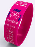 Silicone pace band showing marathon split times for runners