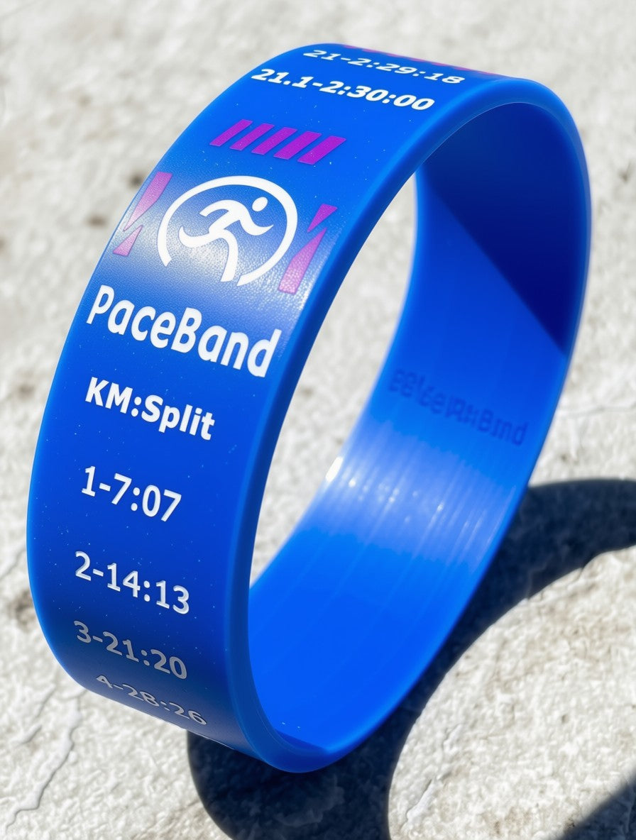 PaceBand® Full Marathon — KM Splits (Silicone Pace Band)